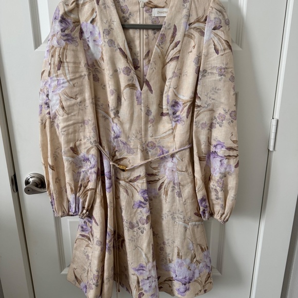 Zimmerman Eden Purple Iris Belted Dress - Picture 4 of 8